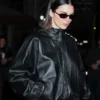 Kendall Jenner NYC 2025 Black Leather Jacket