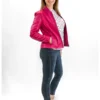 Lambskin Napa leather Jacket – Hot Pink