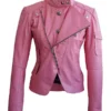 Leather Skin Women Pink Brando Genuine Leather Jacket