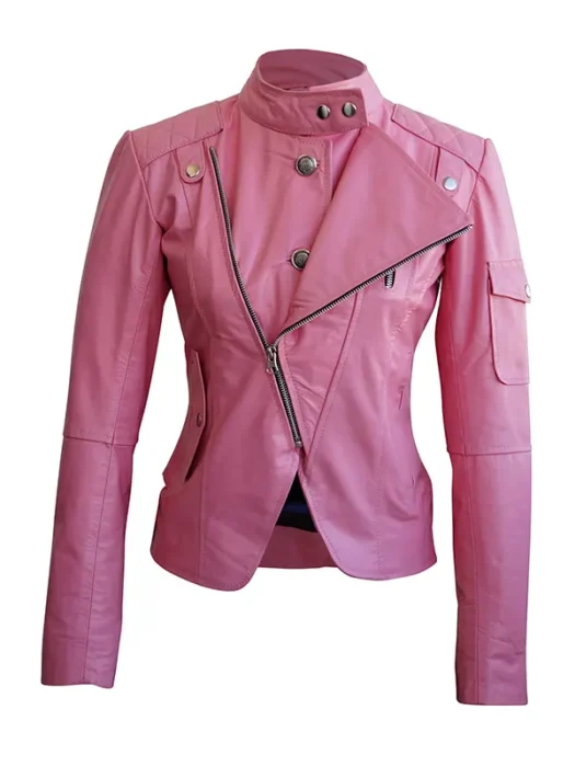 Leather Skin Women Pink Brando Genuine Leather Jacket