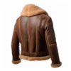 Men’s B3 Lapel Shearling Brown Leather Jacket Back