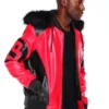 Mens Black Red 8 Ball Hooded Jacket