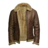 Men’s Brown Vintage Shearling Leather Jacket