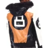 Mens Timber 8 Ball Hooded Leather Jacket Back