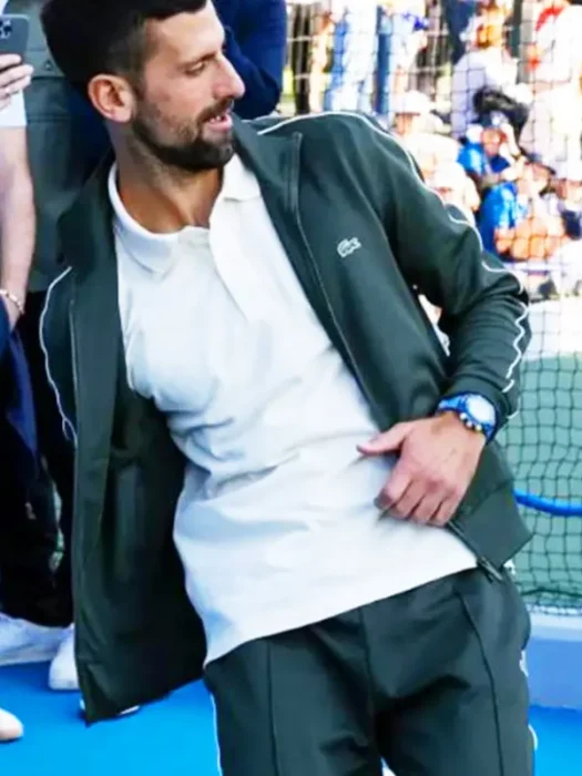 Novak Djokovic Opens Tennis Green Jacket