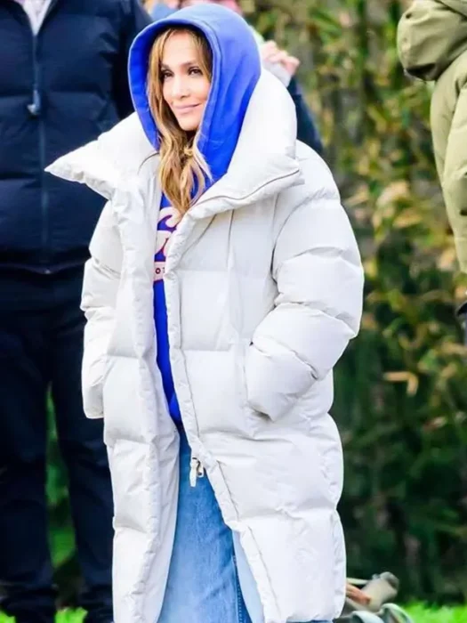 Office Romance Jennifer Lopez Puffer Coat