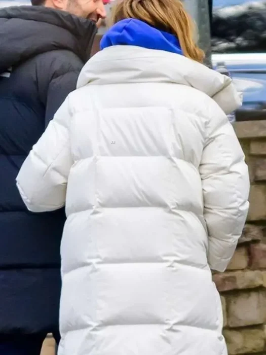 Office Romance Jennifer Lopez Puffer Coat Back