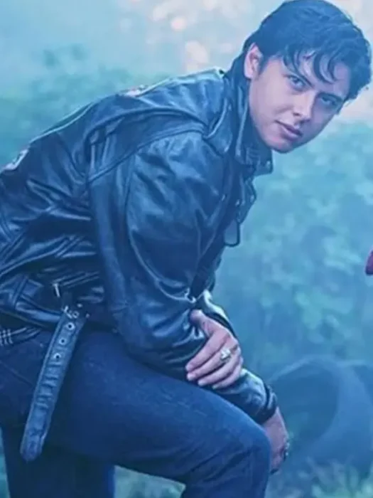Riverdale Jordan Connor Black Leather Jacket Back