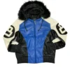 Robert Phillipe Blue 8 Ball Jacket with Fur Hood