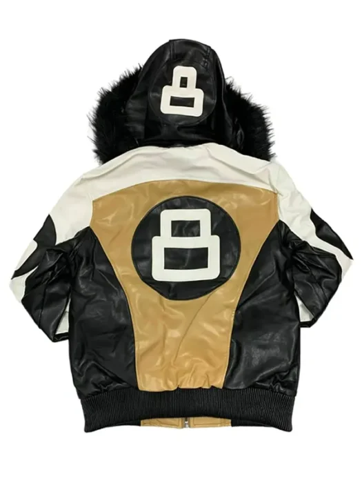 Robert Phillipe Fur Hood 8 Ball Jacket Back