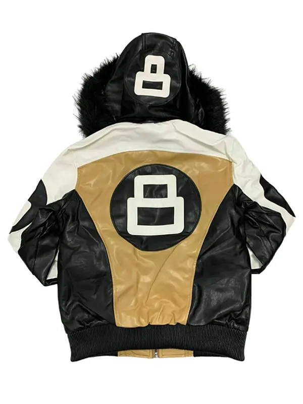 Robert Phillipe Fur Hood 8 Ball Jacket Back