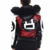 Robert Phillipe Women’s Red 8 Ball Leather Jacket Back