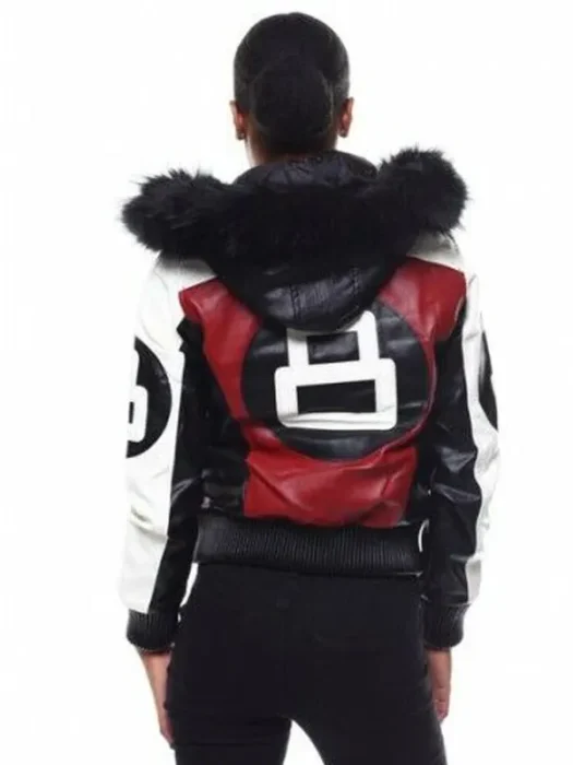 Robert Phillipe Women’s Red 8 Ball Leather Jacket Back