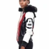 Robert Phillipe Women’s Red 8 Ball Leather Jacket Side Look