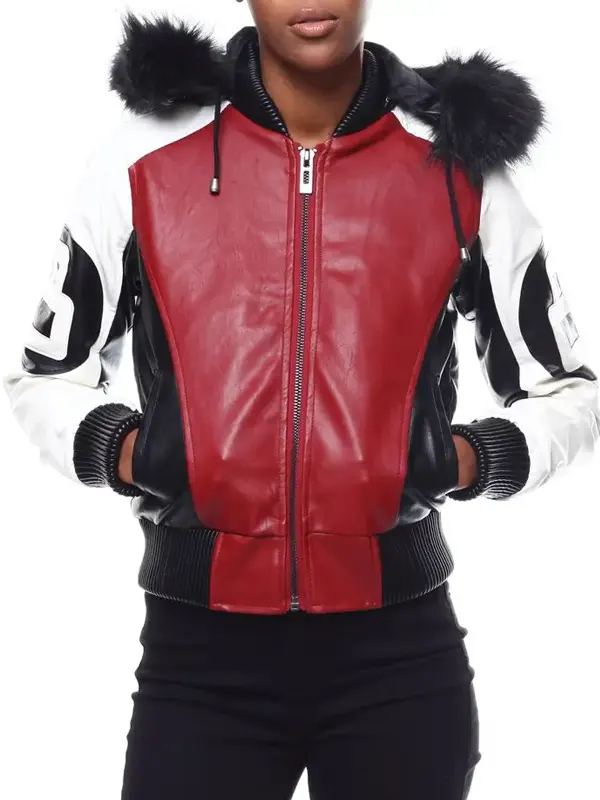 Robert Phillipe Women’s Red 8 Ball Leather Jacket