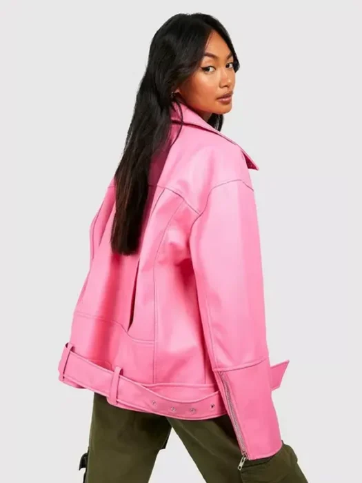 Super Oversized Belted Biker Jacket Back