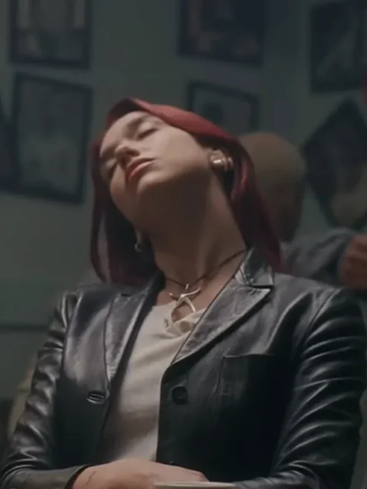 TRAINING SEASON DUA LIPA BLACK LEATHER BLAZER