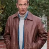 The Game 2025 Robson Green Brown Leather Jacket
