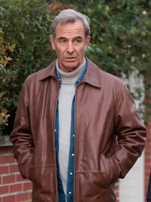 The Game 2025 Robson Green Brown Leather Jacket