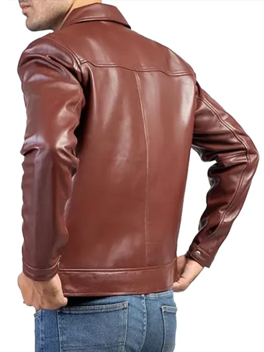 The Game Robson Green Leather Jacket Back