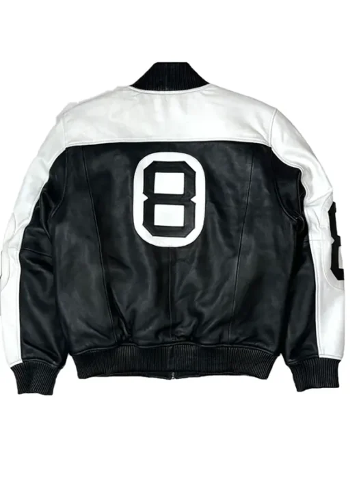 The Original 8 Ball Black and White Bomber Jacket Back
