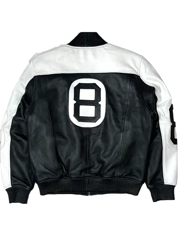 The Original 8 Ball Black and White Bomber Jacket Back