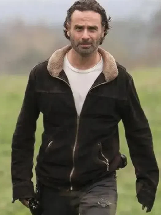 The Walking Dead S05 Andrew Lincoln Brown Leather Jacket