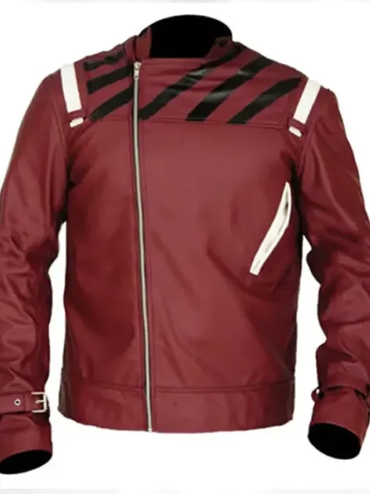 Travis Strikes Again Maroon Leather Jacket