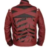 Travis Strikes Again Maroon Leather Jacket Back