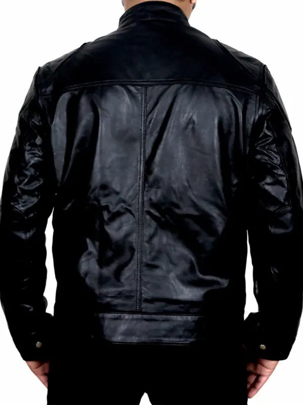 Welcome To The Punch James McAvoy Black Leather Jacket Back