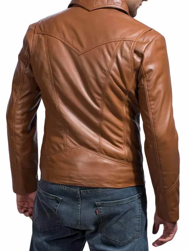 Wolverine Days Of Future Past Brown Leather Jacket Back