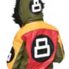 Womens 8 Ball Bomber Leather Jacket Back