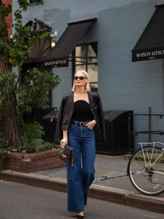merritt beck black leather jacket