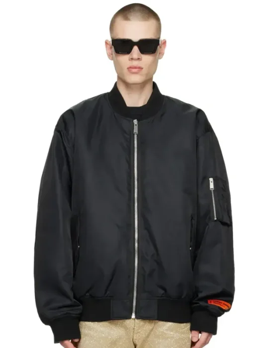 8 Ball Black Nylon Bomber Jacket