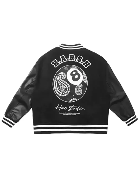 8 Ball Paisley Black Varsity Jacket