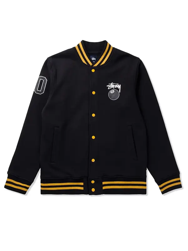 8 Ball Stüssy Black Varsity Jacket