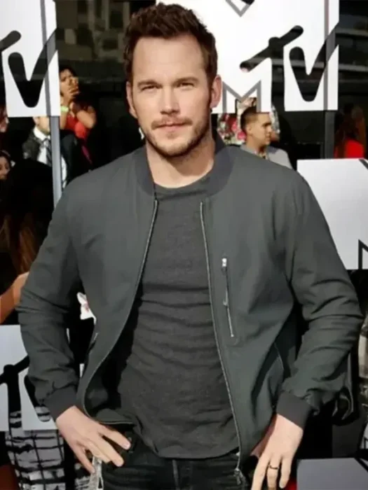 Chris Pratt Jurassic World Grey Bomber Jacket