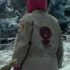 Isabella Sermon Jurassic World Dominion Cotton Green Jacket Back