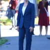 Scarlett Johansson Jurassic World Rebirth 2025 Blue Blazer