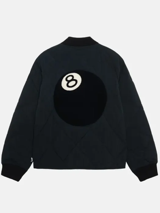 Stussy 8 Ball Black Quilted Jacket Back