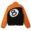 Stussy 8 Ball Sherpa Reversible Jacket ‘Orange’ Back