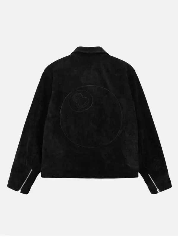 Stussy 8 Ball Suede Bing Black Jacket Back