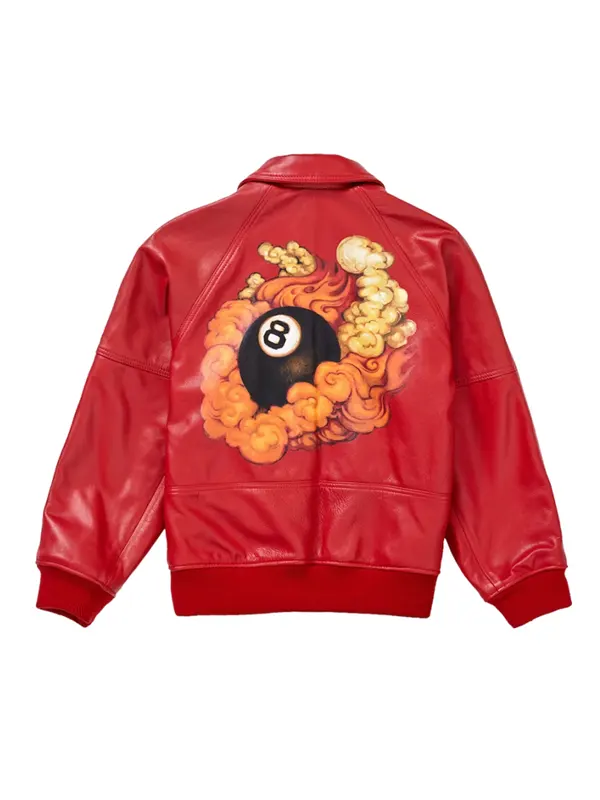 Supreme AW19 Martin Wong Red 8 Ball Leather Jacket Back