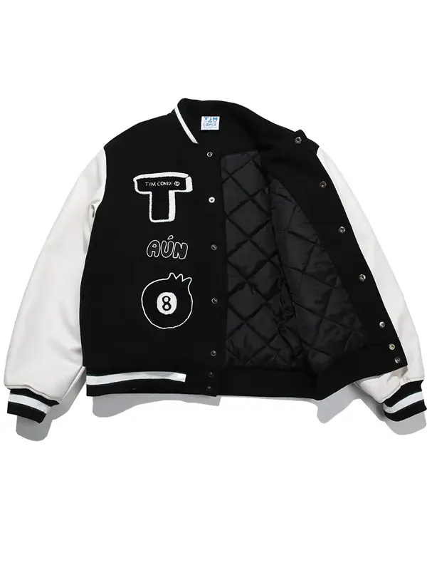 Timcomix 8 Ball Varsity Jacket Black