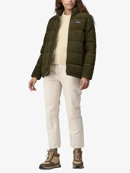 Women's Cord Fjord Pine Needle Green Coat