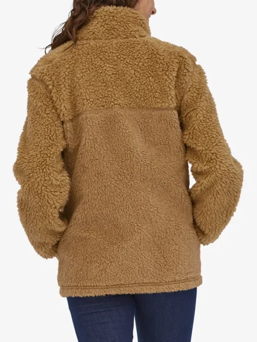 Women's Nest Brown Retro-X Fleece Coat Back