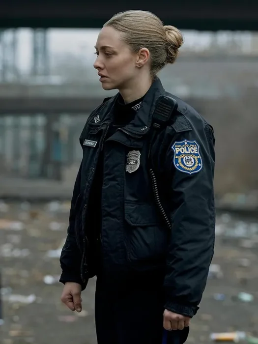 Amanda Seyfried Long Bright River Black Bomber Jacket