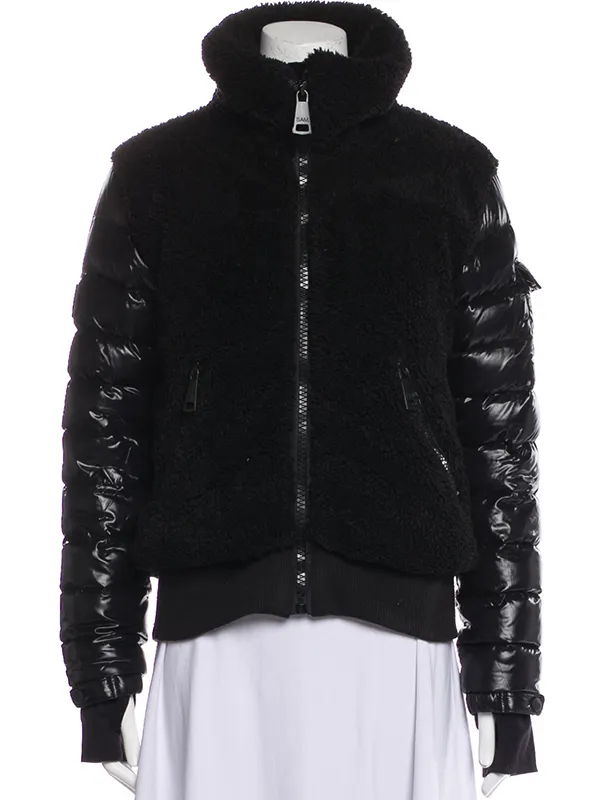 Birdie Bradley Grosse Pointe Garden Society Black Shearling Jacket