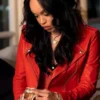 Cleopatra Coleman Clipped Leather Red Jacket