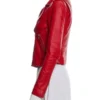 Clipped V. Stiviano Red Leather Studded Jacket